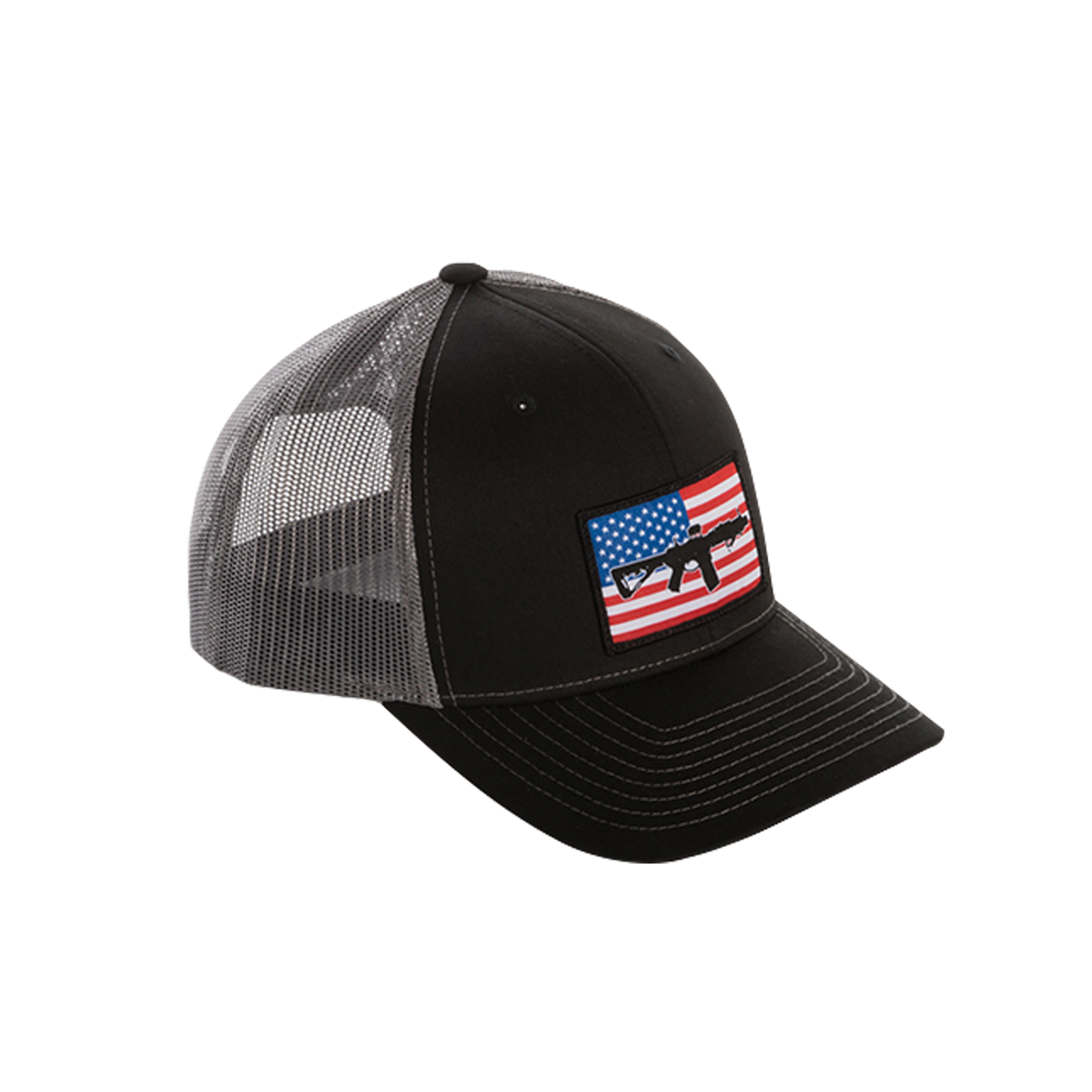 All Mesh Black American Flag Cap Structured