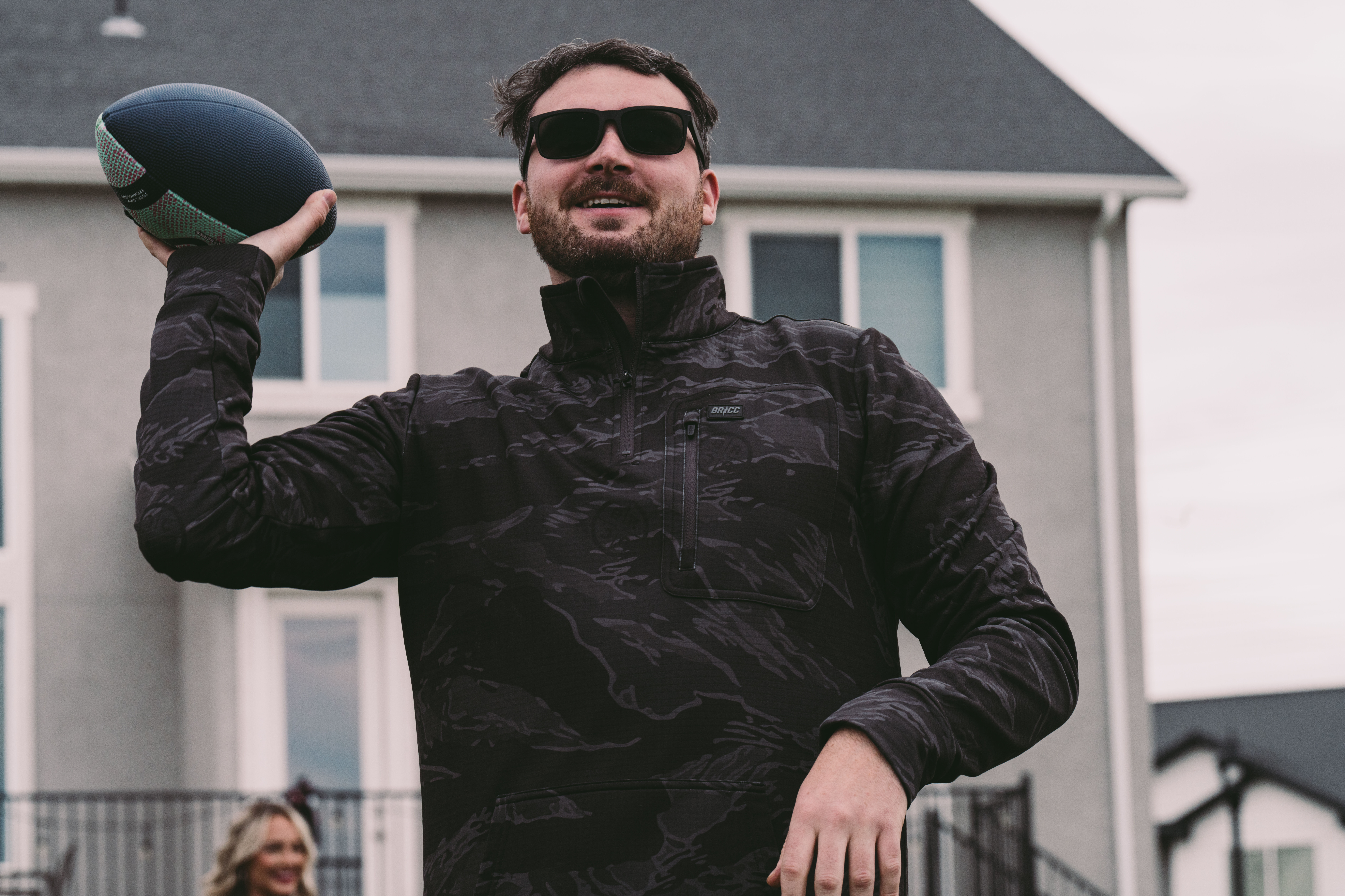 【タグ付新品】6100056 COTTON WAFFLE FLEECE 黒 L MO Grenade Waffle Fleece Quarter Zip Pullover